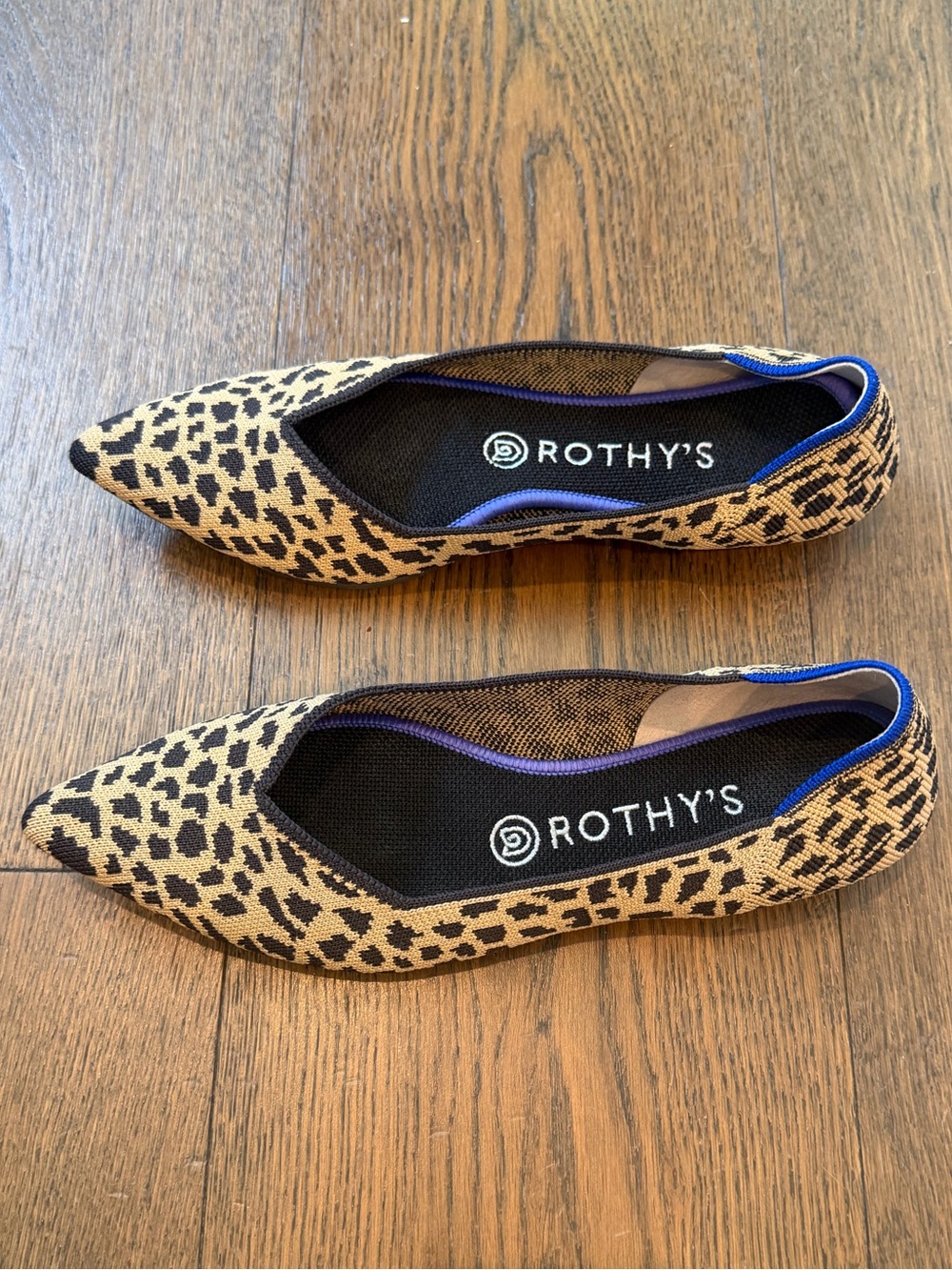 Rothy's (retired) Leopard Knit Pointed Flats - size 8.5, fits 7.5/8. - Picture 4 of 6